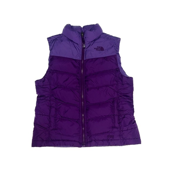 The North Face Girls Medium Purple Reversible Down Puffer Vest (flawed, as is) - Picture 2 of 14